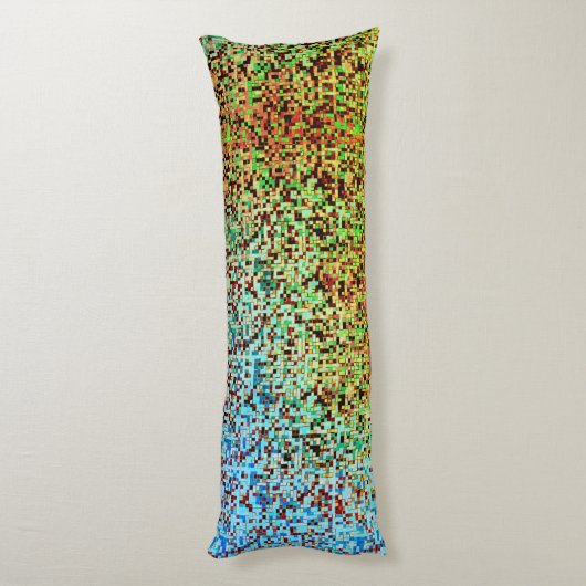 Kleine Quadrate oder Kachel in Grün und Orange Seitenschläferkissen (Rückseite (Vertikal))