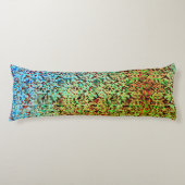 Kleine Quadrate oder Kachel in Grün und Orange Seitenschläferkissen (Vorderseite)