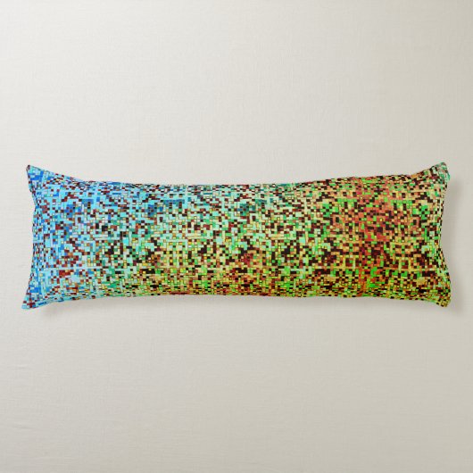 Kleine Quadrate oder Kachel in Grün und Orange Seitenschläferkissen (Vorderseite)