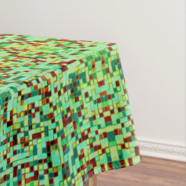 Kleine Quadrate oder Kachel in Grün und Orange Tischdecke