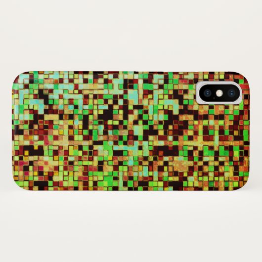 Kleine Quadrate oder Kacheln, grün und braun, unsc Case-Mate iPhone Hülle (Rückseite (Horizontal))