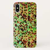 Kleine Quadrate oder Kacheln, grün und braun, unsc Case-Mate iPhone Hülle (Rückseite)