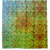 Kleine Quadrate oder Kacheln, grün und braun, unsc Duschvorhang (Vorderseite)