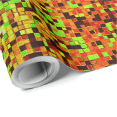 Kleine Quadrate oder Kacheln, grün und braun, unsc Geschenkpapier (Rolleneckpunkt)