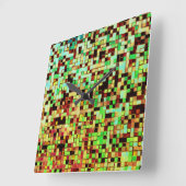 Kleine Quadrate oder Kacheln, grün und braun, unsc Quadratische Wanduhr (Winkel)