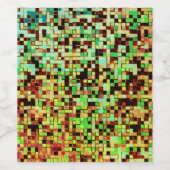 Kleine Quadrate oder Kacheln, grün und braun, unsc Weinetikett (Einzelnes Label)