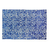 Kleine Quadrate überlagert, blaue Farbtöne mit Wei Kissenbezug (Rückseite-Links)