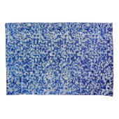 Kleine Quadrate überlagert, blaue Farbtöne mit Wei Kissenbezug (Vorderseite-Links)