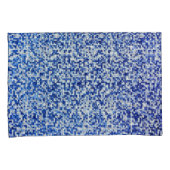 Kleine Quadrate überlagert, blaue Farbtöne mit Wei Kissenbezug (Vorderseite-Rechts)