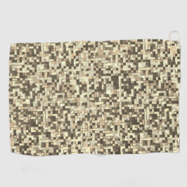 Kleine Quadrate überlappen, braun bis beige Golfhandtuch