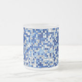 Kleine Quadrate überlappen sich, blau mit weiß Mattglastasse (Mittel)