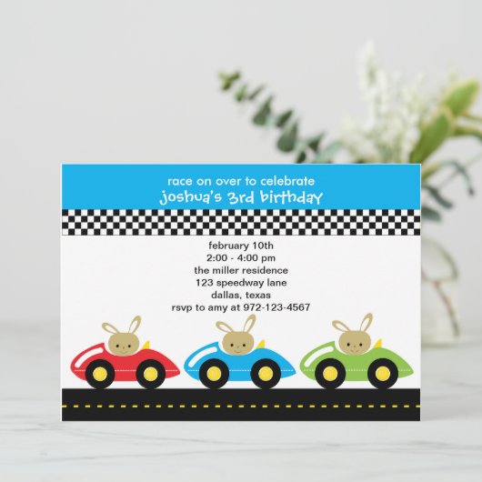 Kleine Racers Einladungen (Stehend Vorderseite)