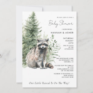 Kleine Rascal Raccoon Forest Baby Dusche Einladung