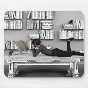 Kleine rat de Bibliothèque (Bücherwurm) Mousepad