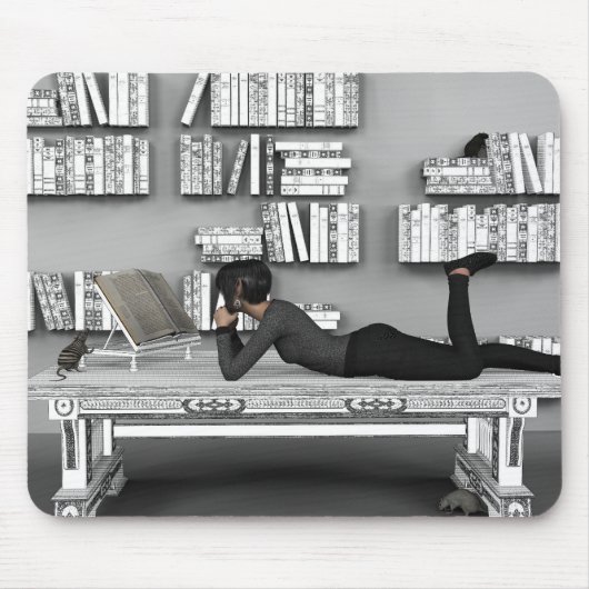 Kleine rat de Bibliothèque (Bücherwurm) Mousepad (Vorne)