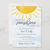 Kleine Ray of Sunshine Baby Boy Dusche Einladung (Vorderseite)