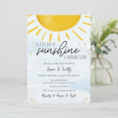 Kleine Ray of Sunshine Baby Boy Dusche Einladung (Stehend Vorderseite)