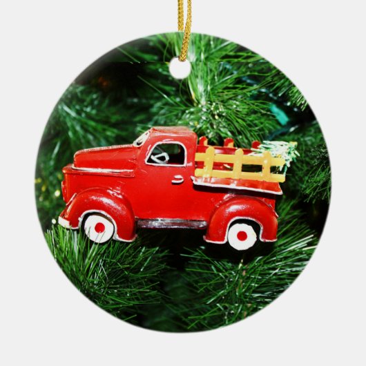 Kleine Red Christmas Pick up Truck Ornament (Vorne)