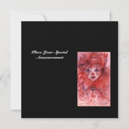 KLEINE RED CLOWN, Pink Black Birthday Party laden Einladung