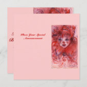 KLEINE RED CLOWN Pink Geburtstagsparty Einladung (Vorne/Hinten)