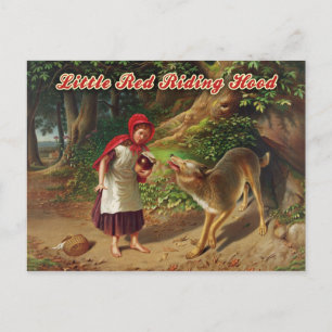 Kleine Red Riding Hood & Big Bad Wolf Postkarte