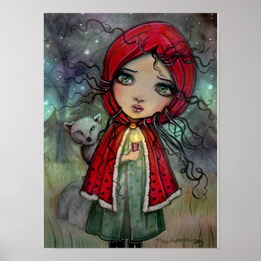 Kleine Red Riding Hood Big Eye Baby Puppenkunst Poster (Vorne)