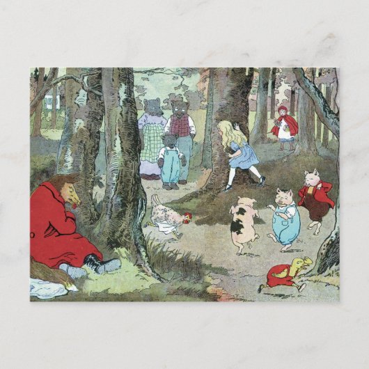 Kleine Red Riding Hood: Seiten beenden Postkarte (Vorderseite)