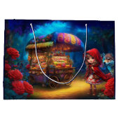 Kleine Red Riding Hood & The Wolf Decoupage Große Geschenktüte (Rückseite)