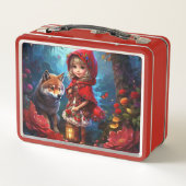 Kleine Red Riding Hood & The Wolf Metall Brotdose (Rückseite)
