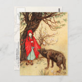 Kleine Red Riding Hood und der große Bad Wolf Postkarte (Vorne/Hinten)