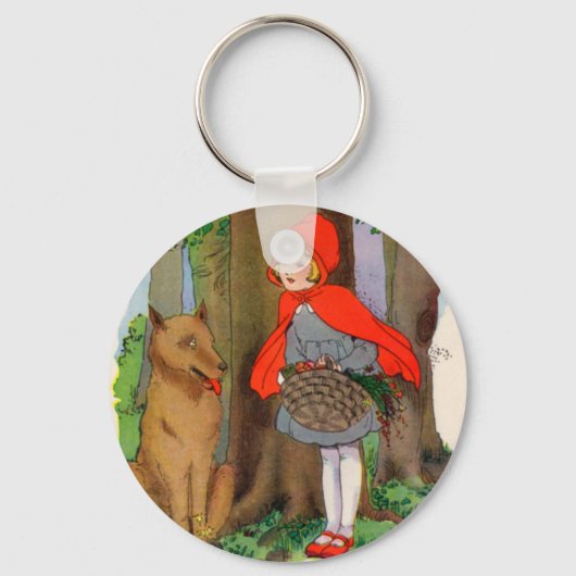 Kleine Red Riding Hood und der Wolf Schlüsselanhänger (Vorderseite)