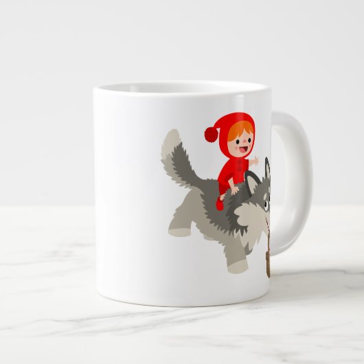Kleine Red Riding Hood und die Wolf Jumbo Tasse (Vorderseite Rechts)