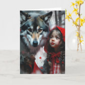 Kleine Red Riding Hood und Wolf Jedes Anlasses Karte (Gelbe Blume)