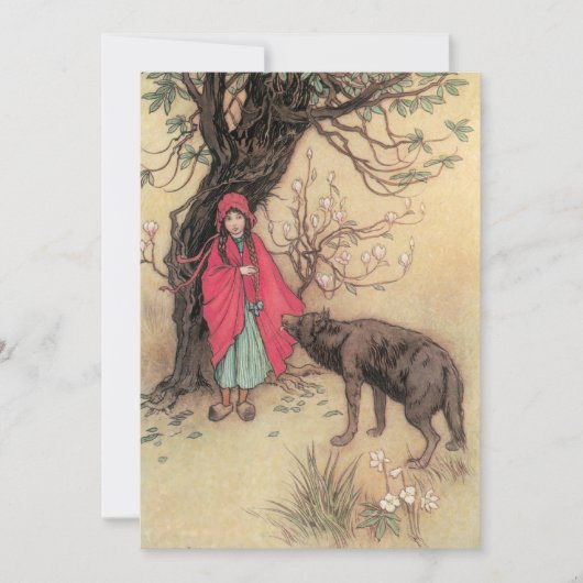 Kleine Red Riding Hood von Warwick Goble Einladung (Vorderseite)