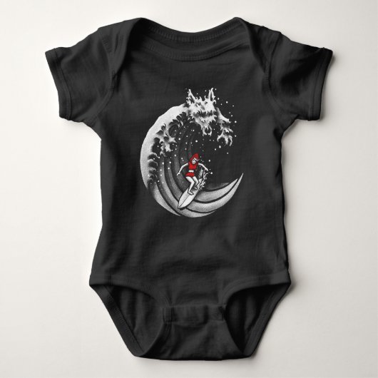 Kleine Red Surfing Hood Baby Strampler (Vorderseite)