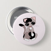 Kleine Reinigung Katzenrosa Taste Ihre Farben Button (Vorne & Hinten)