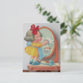 Kleine Reinigungskraft Mädchen der 50er Jahre Vint Postkarte (Stehend Vorderseite)