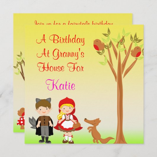 Kleine Reitferien Geburtstagsfeier Einladung (Vorne/Hinten)