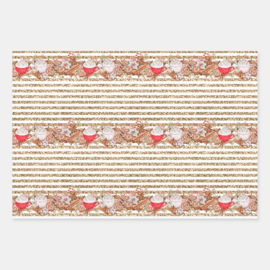 Kleine Rentiere mit Weihnachtsbaumumhüllungspapier Geschenkpapier Set (Vorderseite)