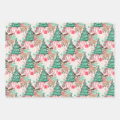 Kleine Rentiere mit Weihnachtsbaumumhüllungspapier Geschenkpapier Set (Vorderseite)