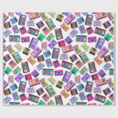 Kleine Retro Achtzigerjahre Neunzigerjahre Geschenkpapier (Flach)