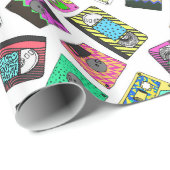 Kleine Retro Achtzigerjahre Neunzigerjahre Geschenkpapier (Rolleneckpunkt)