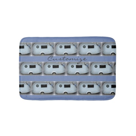 Kleine Retro Teardropwohnwagencamper Badematte (Vorderseite)
