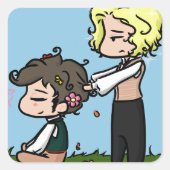 Kleine Revolutionäre Quadratischer Aufkleber (Vorderseite)