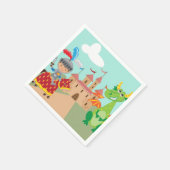 Kleine Ritterburg und Drache Serviette (Ecke)