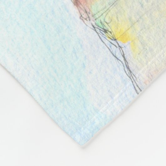 Kleine Robin Watercolor-Malerei Fleecedecke (Ecke)