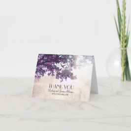Kleine romantische Dankkarte mit lila Baum Dankeskarte