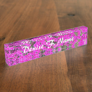 Kleine rosa Azaleen Personalisiert Namensplakette