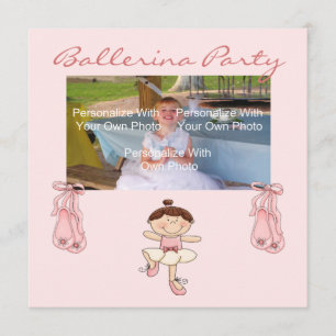 Kleine rosa Ballerina-Party Einladung