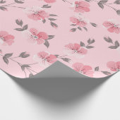 Kleine rosa Blume Geschenkpapier (Ecke)